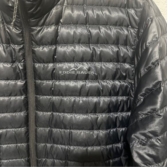 Eddie Bauer Mens EB650 Down Puffer Quilted Black Jacket Size Medium Coat **Read - Picture 5 of 12